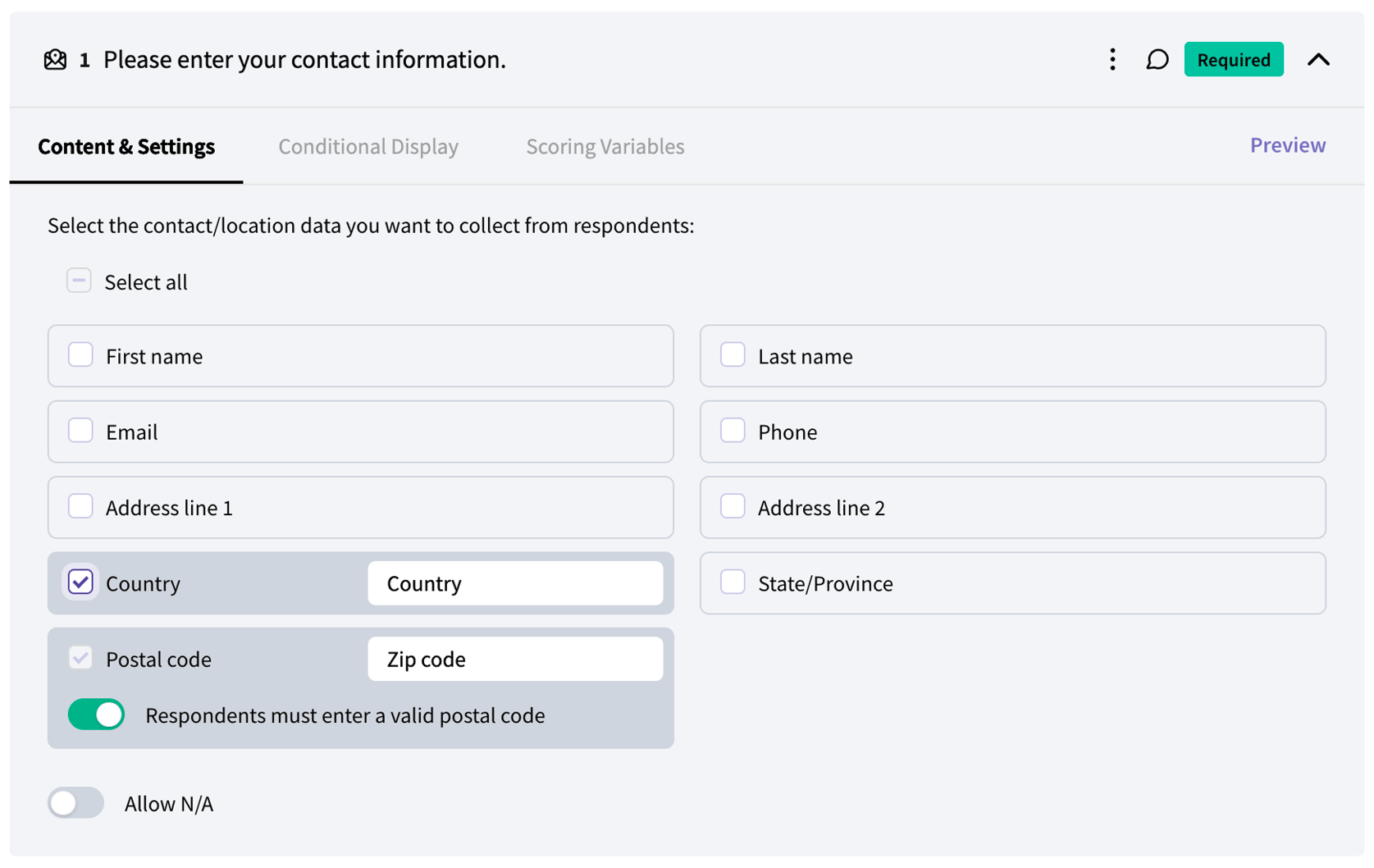 Postal Code Validation Pattern Disqualify Respondents Based on Postal Code